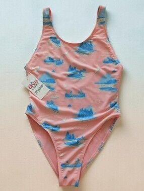 New Coors Light x Team Ltd Pink Canoe-Print Ontario One-Piece Swimsuit